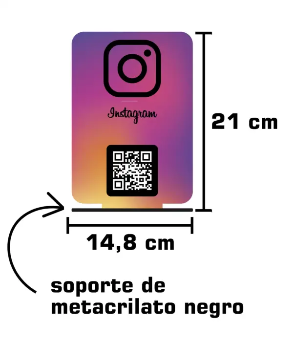 placa instagram metacrilato medidas