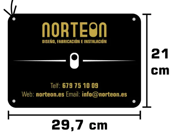 placa metacrilato rotulada 21x29.7 medidas