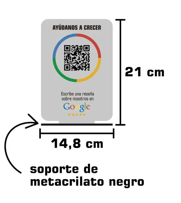 placa reseñas google metacrilato meidas